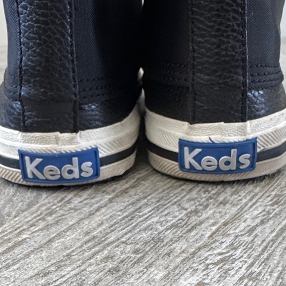 Keds Women's Black High-Top Leather & Canvas Sneaker Boot with White Trim - Picture 6 of 10